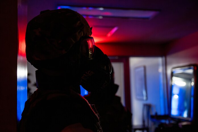 Airman stands guard