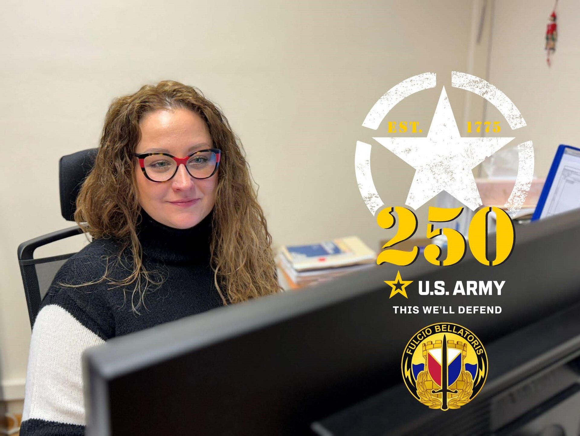 Zsofia Tosi is a supply technician with Logistics Readiness Center Rheinland-Pfalz. Originally from Italy but I’m living in Germany 12 years, she said she once worked on an Italian air force base and always felt a strong connection to the military. “I feel honored to work for the U.S. Army on such a big year – the Army’s 250th birthday. Happy 250th birthday, U.S. Army,” she said. (U.S. Army courtesy photo)