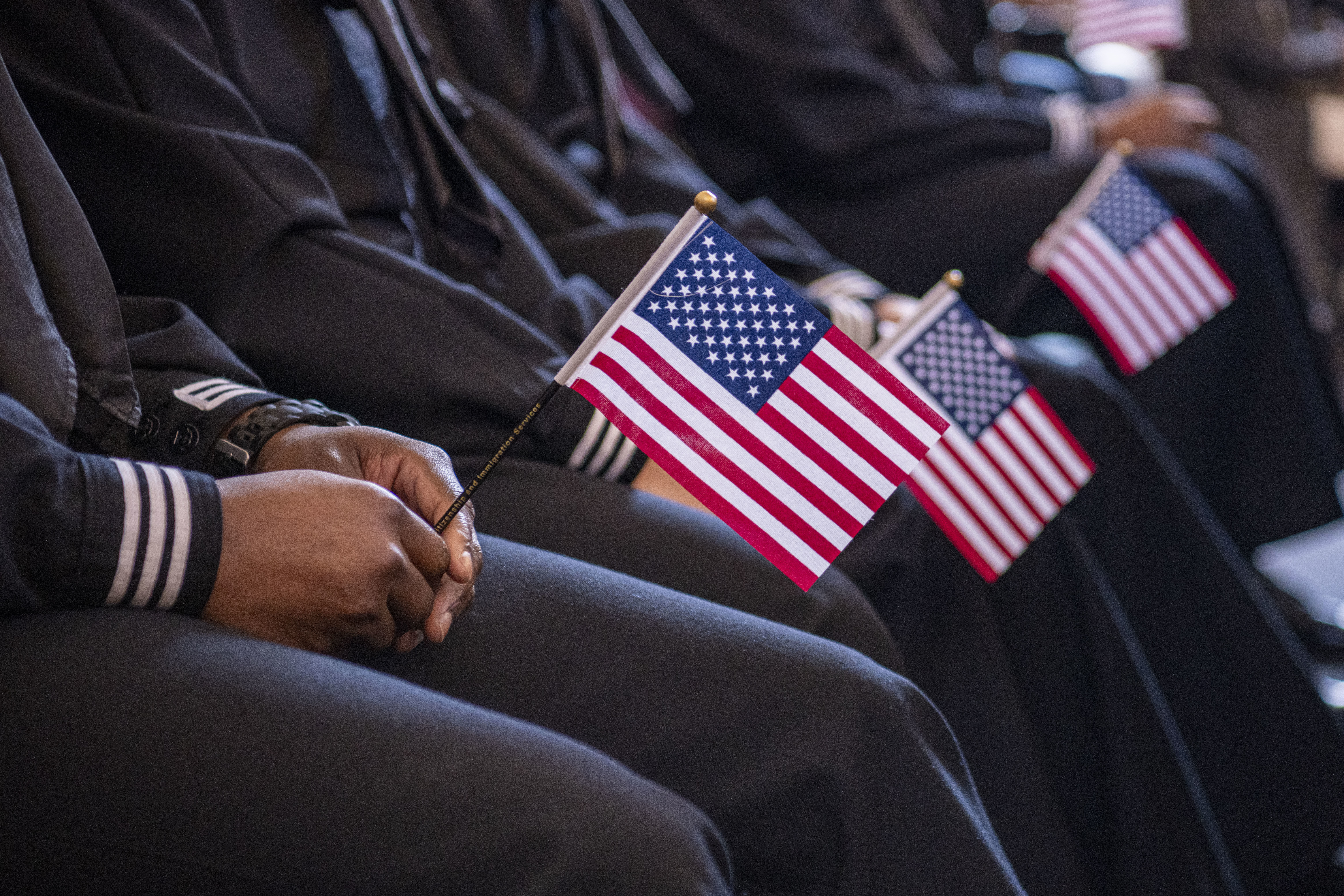 Recruits recite the Naturalization Oath of Allegiance during a ceremony at Recruit Memorial Chapel, Recruit Training Command. Annually, more than 40,000 recruits undergo training at the Navy's sole boot camp facility. (U.S. Navy photo by Mass Communication Specialist 1st Class Christopher M. O'Grady)