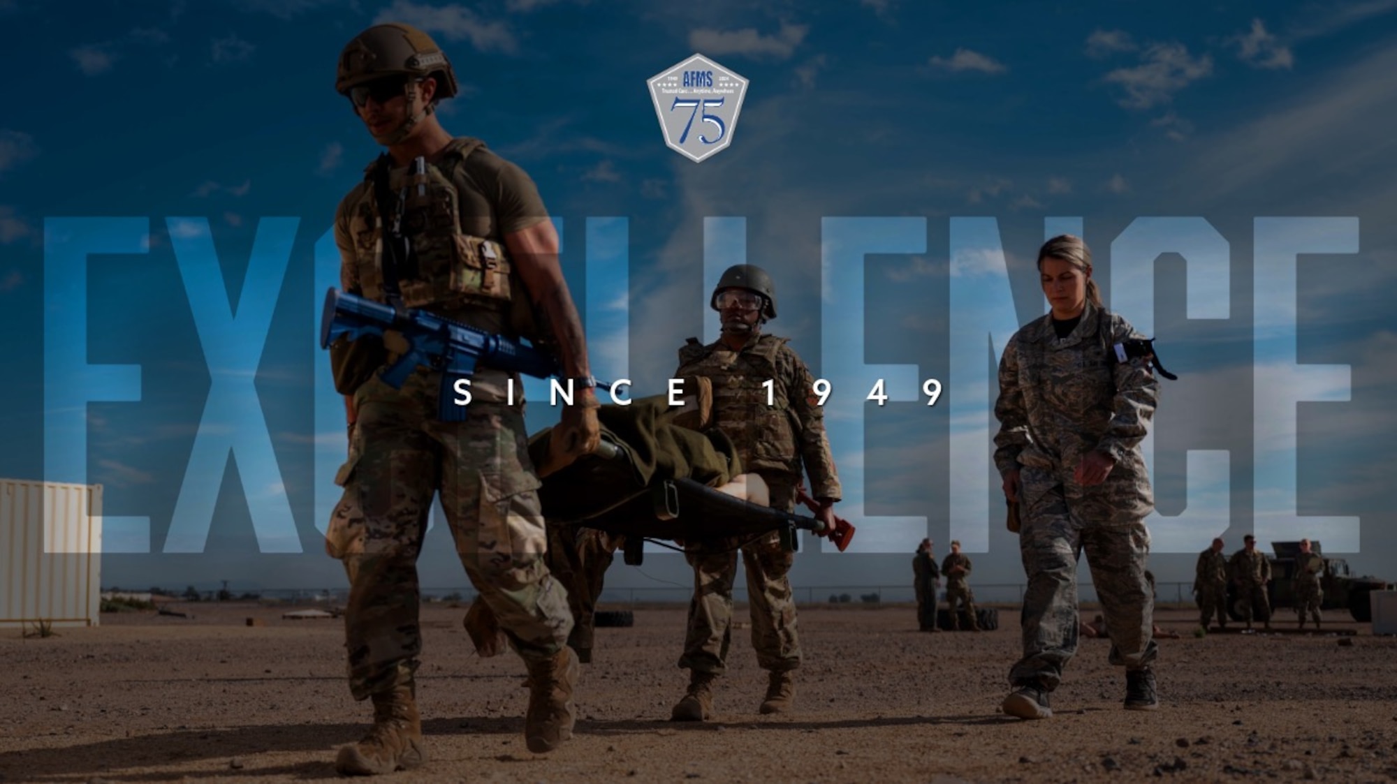 Graphic of Airmen training with text.