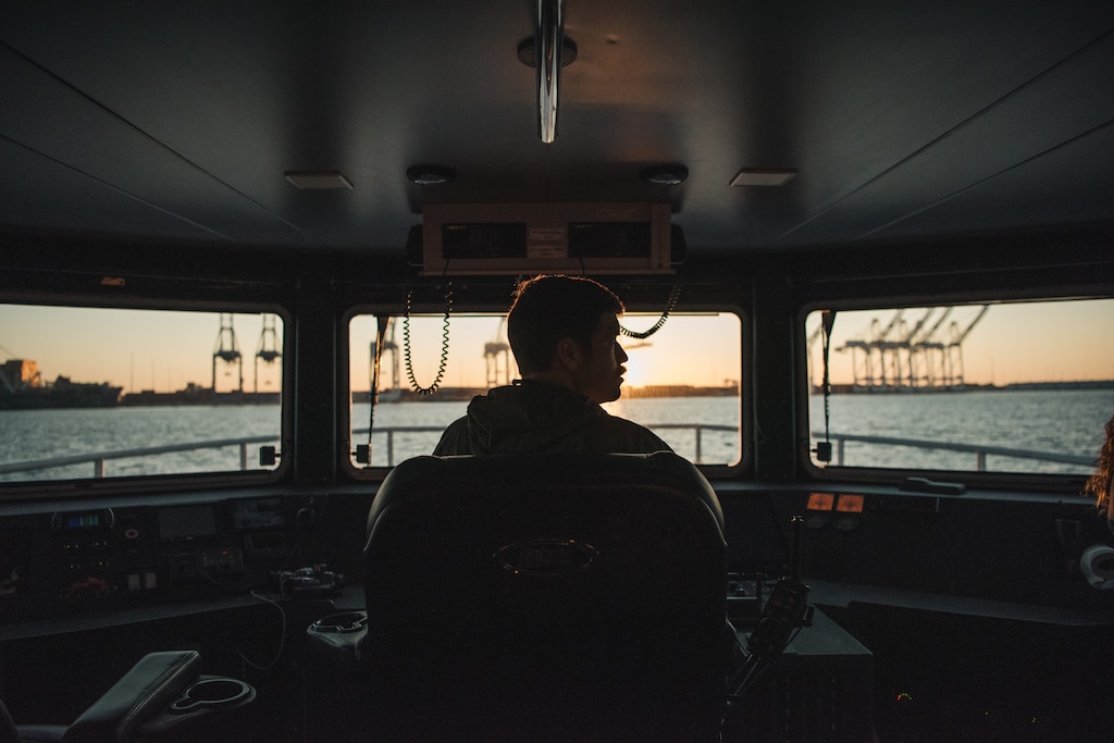 Man inside of boat