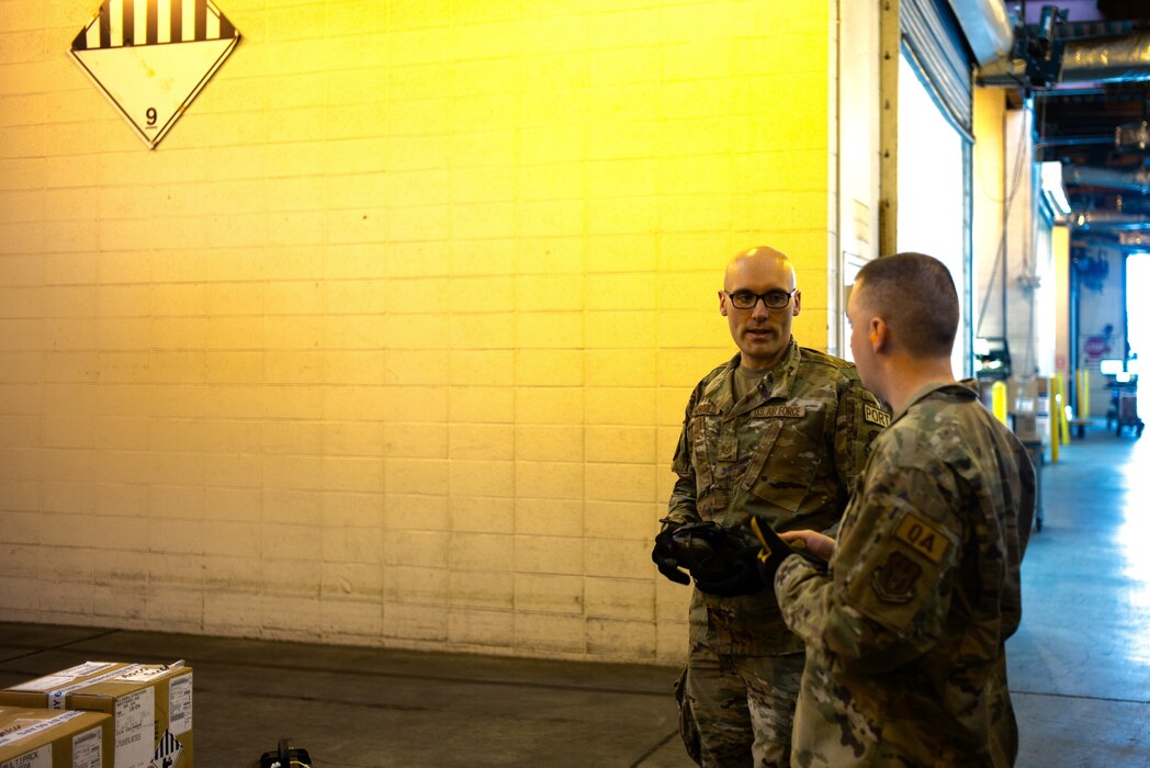 Tech. Sgt. Duncan Hamlin, a loadmaster with the 86th Aerial Port Squadron, poses for a photo on Dec. 12, 2024, at Travis Air Force Base, California. The 86th APS is responsible for global airlift operations.