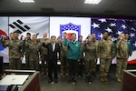 Gen. Xavier T. Brunson, Commanding General of United Nations Command, Combined Forces Command, and United States Forces Korea, and the Acting President of the Republic of Korea, Sang-Mok Choi, take a group photo at Command Post Theater Air Naval Ground Operations, March 18. The acting-ROK President’s visit focused on discussing the importance and progress of Freedom Shield 2025 and the future of joint ROK-U.S. operations. (U.S. Army photo by Staff Sgt. Ian Vega-Cerezo, USFK Public Affairs)