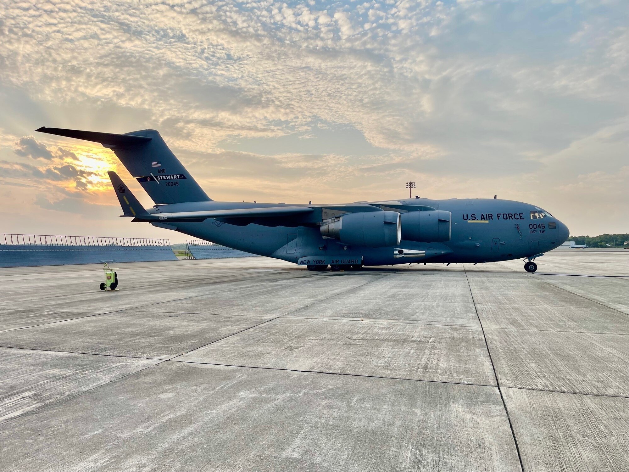 A C-17 Globemaster III with microvanes
