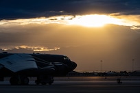 A U.S. Air Force B-52H Stratofortress assigned to the 23rd Bomb Squadron sits on the flightline during Red Flag 25-2 at Nellis Air Force Base, Nevada, March 11, 2025. Red Flag is an annual exercise designed to reflect real-world contingency scenarios that provides advanced aerial combat training to aircrews. (U.S. Air Force photo by Senior Airman Kyle Wilson)