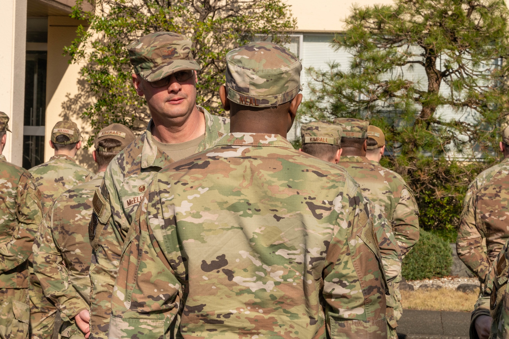 374th Airlift Wing commander inspects Airmen’s uniforms.