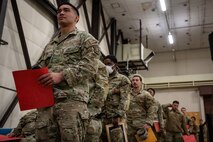 Airmen wait on line