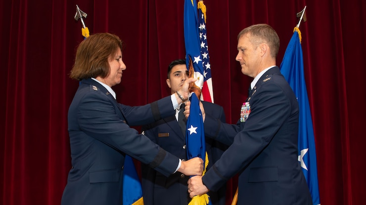 Assumption of Command, Air War College, July 16, 2024 (U.S. Air Force photo by  Darius Hutton )