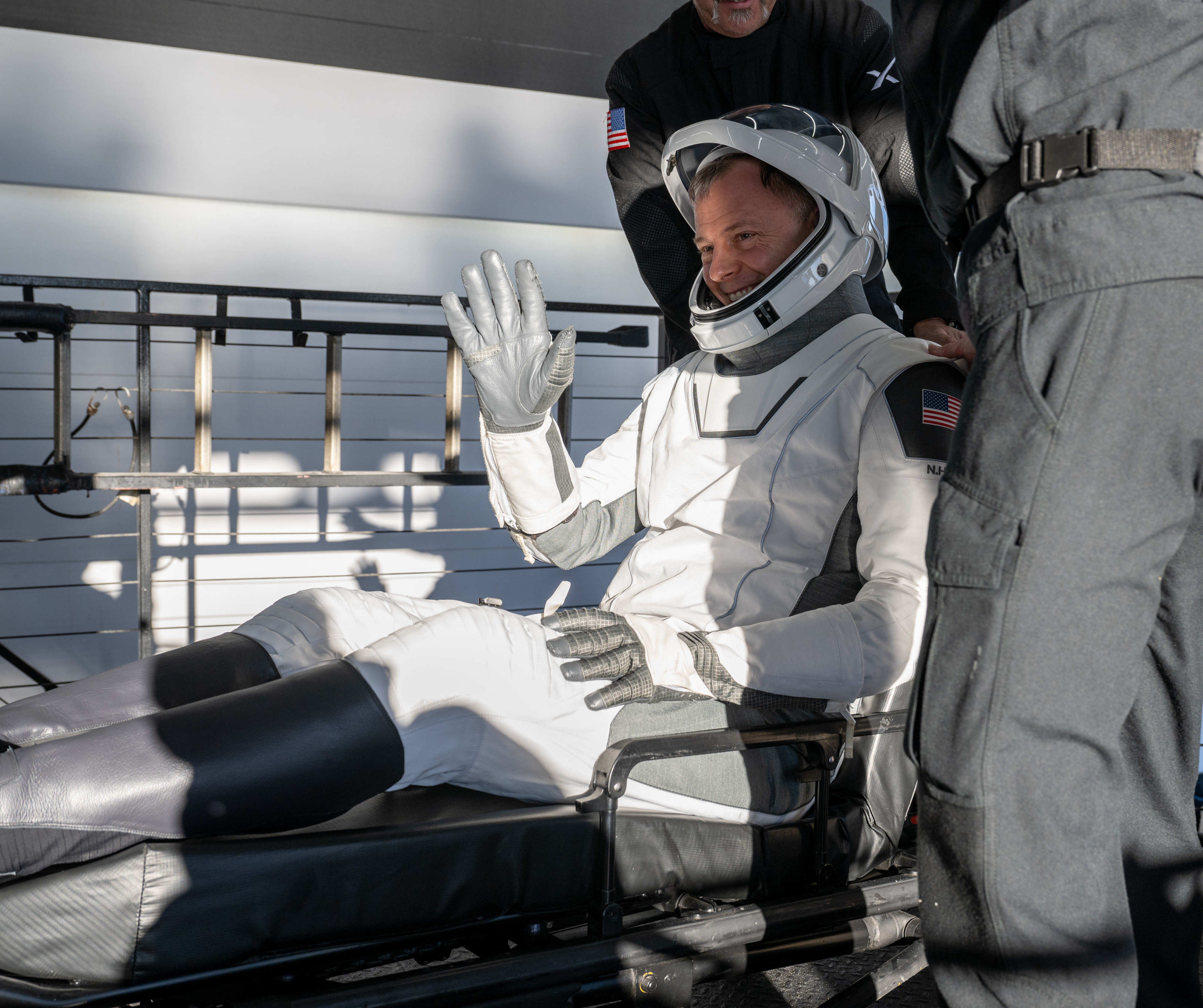 NASA astronaut and Space Force Col. Nick Hague is helped out of a SpaceX Dragon spacecraft onboard the SpaceX recovery ship MEGAN after he, fellow astronauts Suni Williams and Butch Wilmore, and Roscosmos cosmonaut Aleksandr Gorbunov landed in the water off the coast of Tallahassee, Fla., March 18, 2025. Hague’s flight marked a significant moment in the history of the Space Force, as he became the first active-duty Guardian to fly to space and one of the first humans to launch from Space Launch Complex 40 at Cape Canaveral Space Force Station, Fla. He traveled 72,553,920 miles during his mission, spent 171 days in space, and completed 2,736 orbits around Earth. Hague has logged 374 days in space over his two missions. (U.S. Air Force photo courtesy of NASA by Keegan Barber)