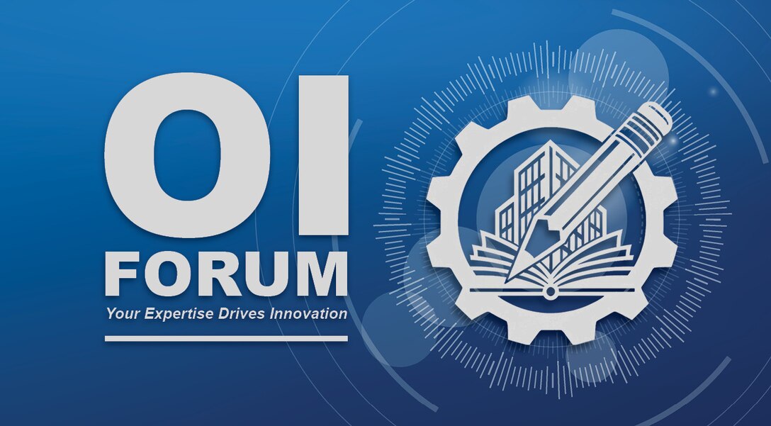 OI Forum graphic with the group's logo on a blue background.