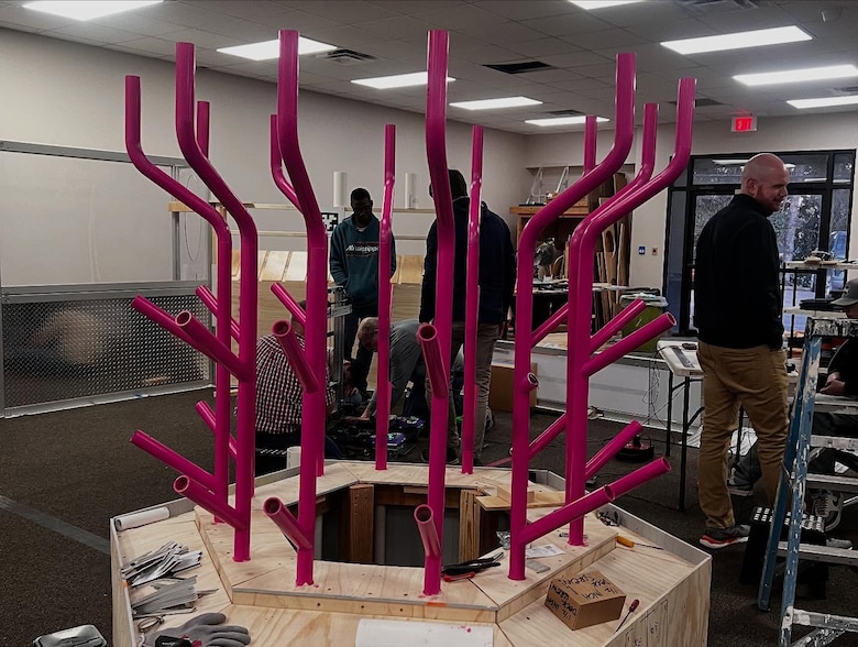 Robot building process for "Reefscape"