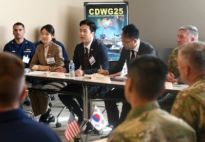 Representatives of U.S. Indo-Pacific Command and the Republic of Korea Ministry of Defense take part in a bilateral working session on March 5, 2025 at Camp Withycombe in Happy Valley, Oregon.