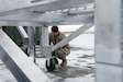 Alaska Air National Guard Staff Sgt. Juan Ortega, 176th Logistics Readiness Squadron Air Transportation Function Flight, employs the Logistical Operations Device cart prototype during a Feb. 25, 2025, demonstration at Joint Base Elmendorf-Richardson, Alaska. The LOD Cart will allow for the rapid transfer of cargo from a C-130 Hercules or C-17 Globemaster III in a contingency environment. (Alaska Air National Guard photo by Staff Sgt. Emily Batchelor)