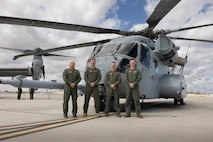 U.S. Marines with Marine Operational Test and Evaluation Squadron (VMX) 1 pose for a photo at Marine Corps Air Station (MCAS) Yuma Arizona March 12, 2025.