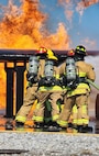 Firefighters from the Florida Air National Guard and the West Virginia Air National Guard trained on an aircraft fire simulator at Gulfport Combat Readiness Training Center in Gulfport, Mississippi, Feb. 23, 2025, during combined emergency response training. The training focused on aircraft and structural firefighting, emergency response tactics and mobility readiness.
