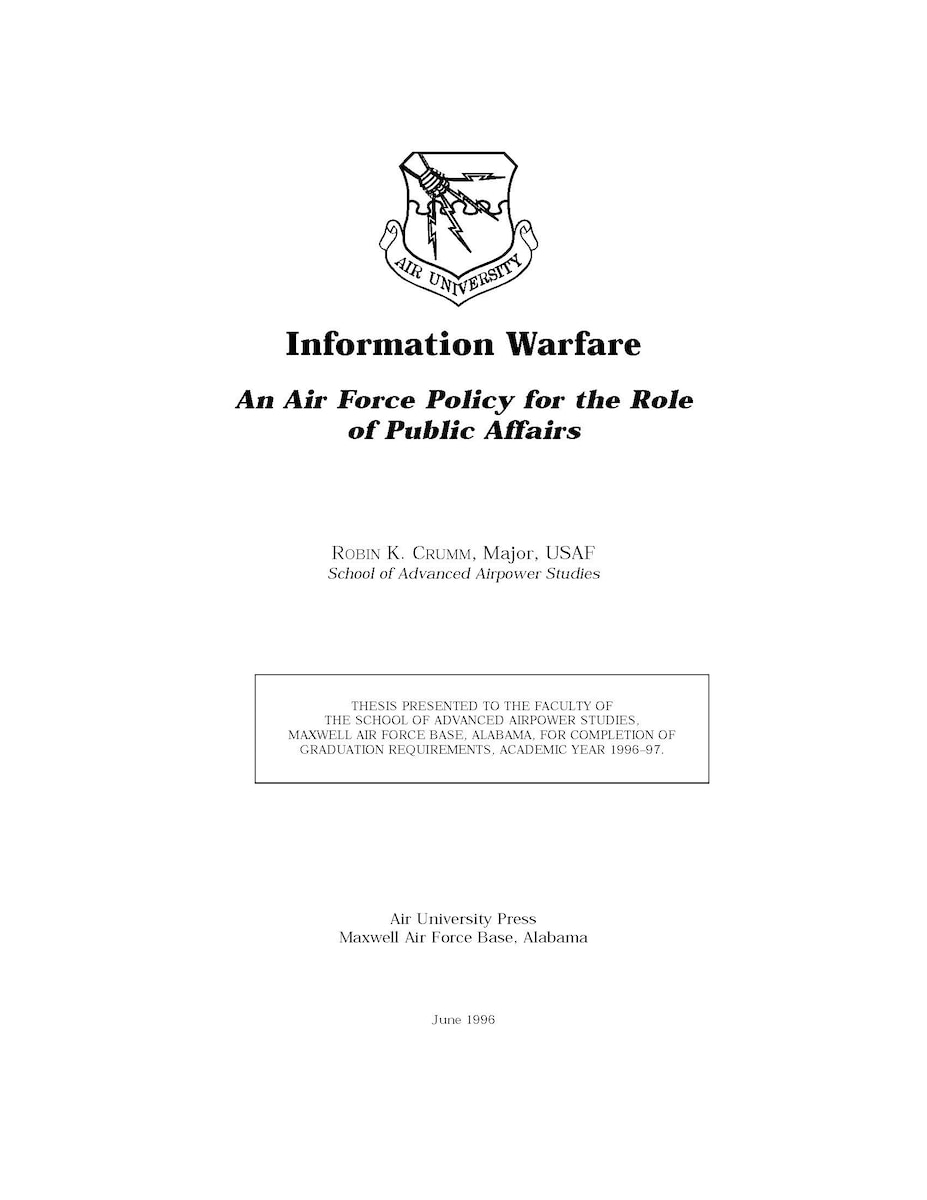Air University, Air University Press, SAASS Papers, AUP, USAF
