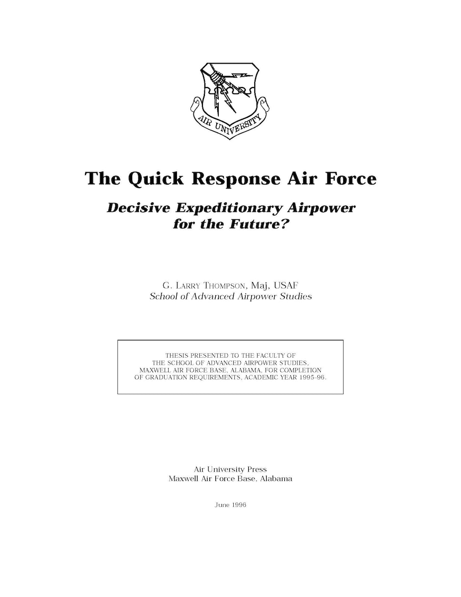 Air University, Air University Press, SAASS Papers, AUP, USAF
