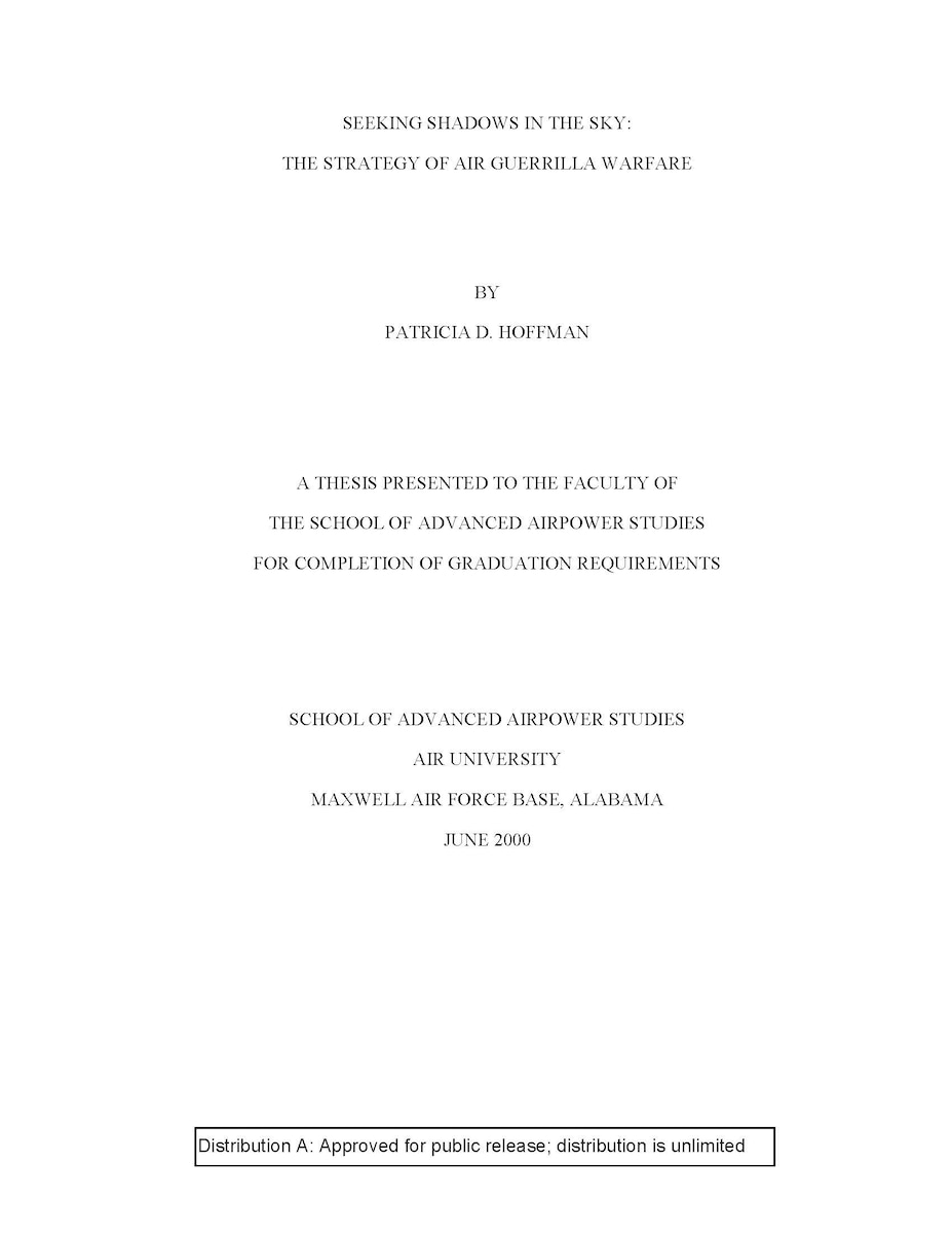 Air University, Air University Press, SAASS Papers, AUP, USAF