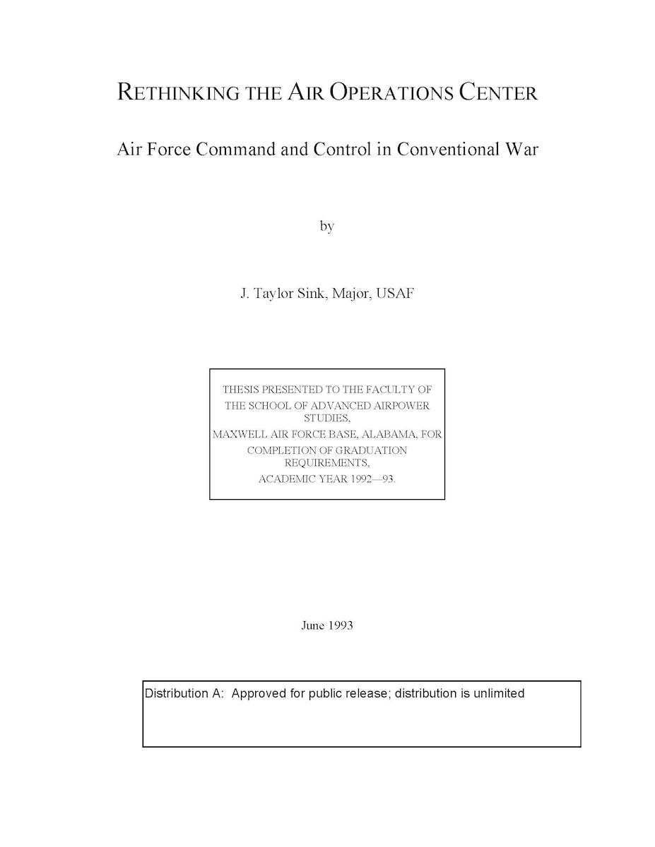 Air University, Air University Press, SAASS Papers, AUP, USAF