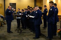 Christian Beck speaks during a Day of Prayer event at Hill Air Force Base, Utah, March 13, 2025. Religious leaders from multiple faith groups came together during the event to observe the importance of prayer. (U.S. Air Force photo by R. Nial Bradshaw)
