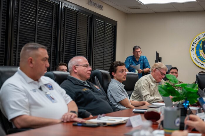 U.S. Airmen from the 628th Medical Group and Lowcountry first responders participate in a tabletop exercise at Joint Base Charleston, South Carolina, March 19, 2025. The tabletop exercise aimed to clarify the roles and responsibilities of all medical personnel involved, ensuring seamless cooperation during emergencies.