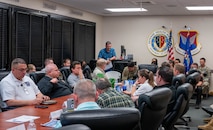 U.S. Airmen from the 628th Medical Group and Lowcountry first responders participate in a tabletop exercise at Joint Base Charleston, South Carolina, March 19, 2025. Key attendees included Joint Base Charleston leaders, 628th MDG Airmen, and first responders from the Lowcountry.