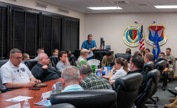 U.S. Airmen from the 628th Medical Group and Lowcountry first responders participate in a tabletop exercise at Joint Base Charleston, South Carolina, March 19, 2025. Key attendees included Joint Base Charleston leaders, 628th MDG Airmen, and first responders from the Lowcountry.