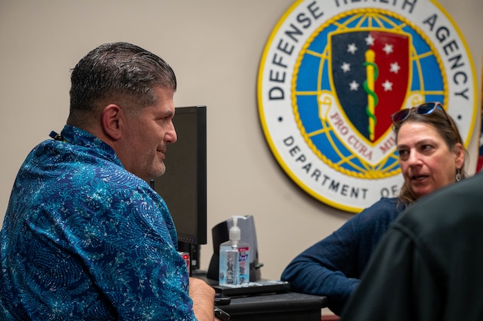 Joseph Stocking, 628th Medical Group medical emergency manager, speaks during a tabletop exercise at Joint Base Charleston, South Carolina, March 19, 2025. Participants evaluated protocols, streamlined communication, and addressed potential gaps in response procedures in preparation for an upcoming mass casualty exercise.