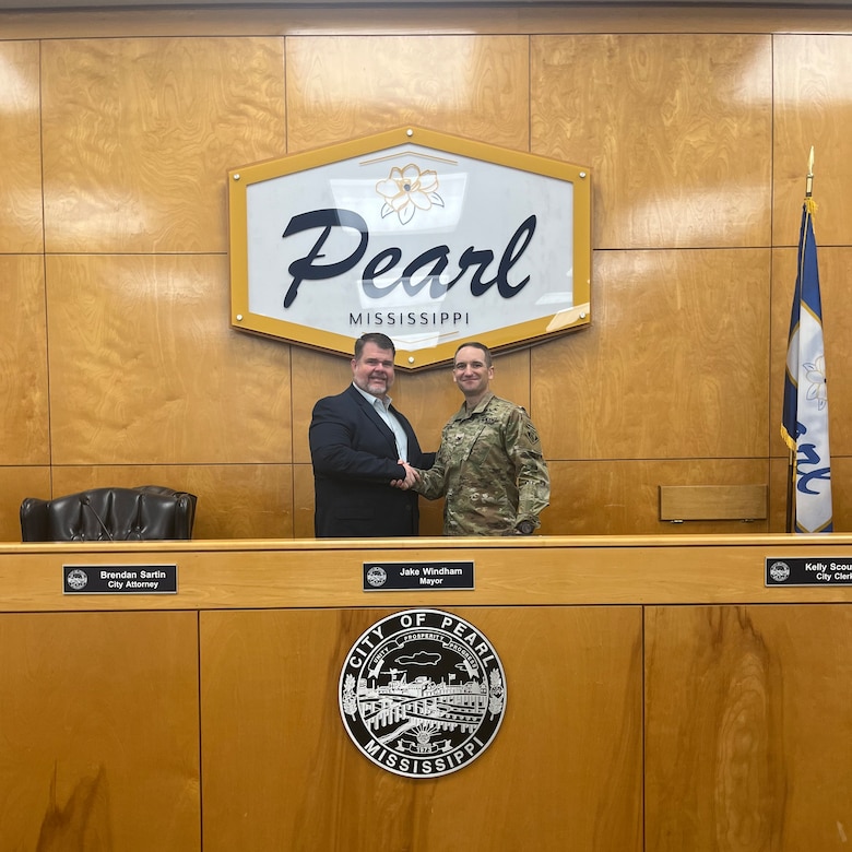 The U.S. Army Corps of Engineers (USACE) Vicksburg District entered into a Project Partnership Agreement (PPA) with the City of Pearl, Mississippi, on March 19, 2025, as part of the Mississippi Environmental Infrastructure Program (Section 592).

For the City of Pearl, Mayor Jake Windham, signed the PPA, and Col. Jeremiah Gipson, Vicksburg District commander, signed for USACE. The signing ceremony was held at Pearl City Hall.