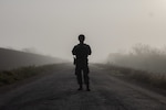 A U.S. soldier stands guard at a known crossing point for illegal aliens along the border in Brownsville, Texas, Feb. 25, 2025. U.S. Northern Command is working together with the Department of Homeland Security to augment U.S. Customs and Border Protection along the southern border with additional military forces. This initial deployment of more than 1,600 active-duty personnel brings the total military Title 10 forces along the border to approximately 4,000 personnel. (U.S. Army photo by Sgt. 1st Class Andrew Sveen)