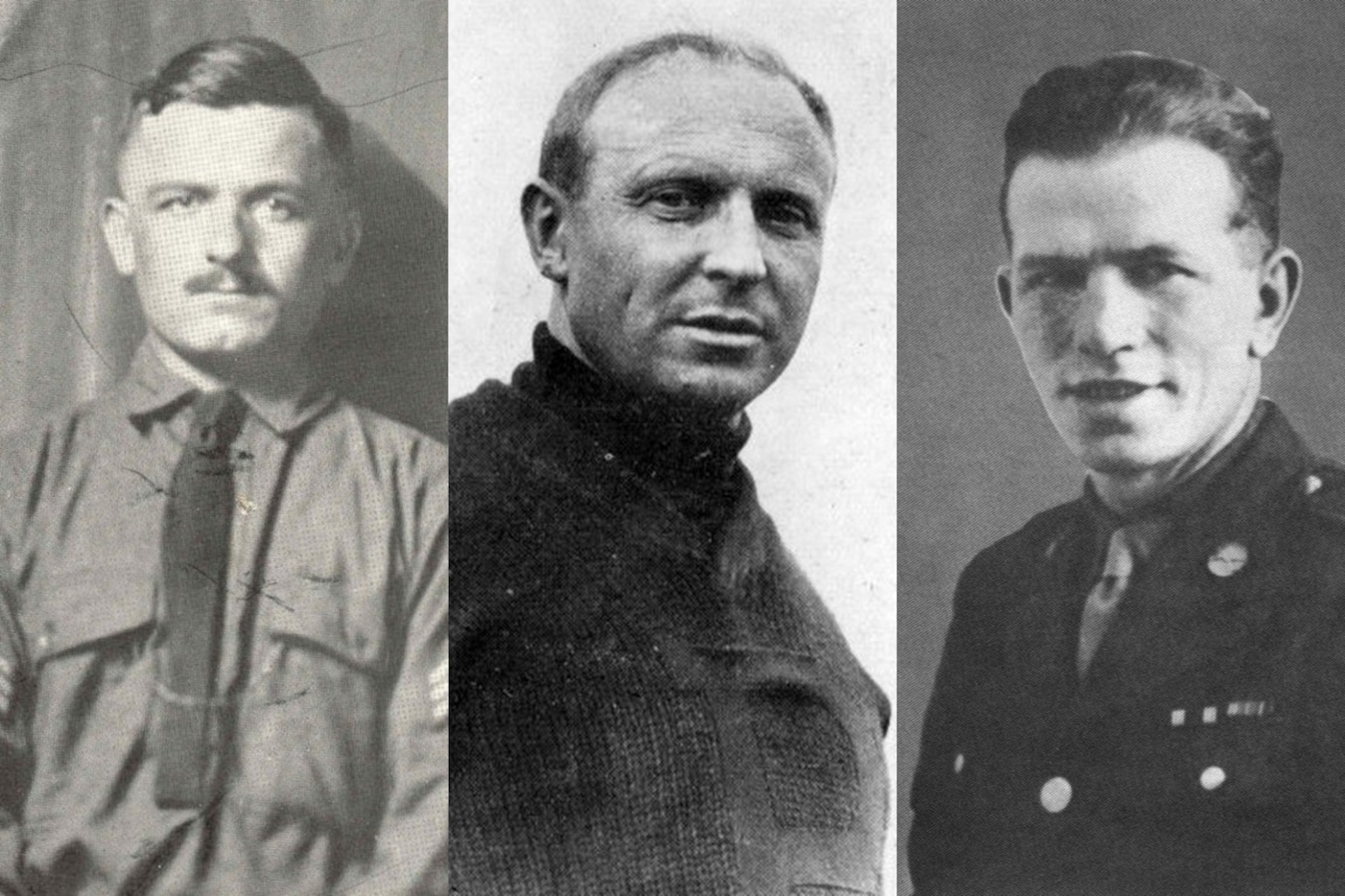 Three members of Pennsylvania National Guard units have received the Medal of Honor: Sgt. James Mestrovitch (left) of the 111th Infantry Regiment, who earned the medal during World War I; Maj. Joseph Thompson (center) of the 110th Infantry Regiment, who earned the medal during World War I; and Tech. Sgt. Francis Clark (right) of the 109th Infantry Regiment, who earned the medal during World War II. (Photo illustration by Brad Rhen)