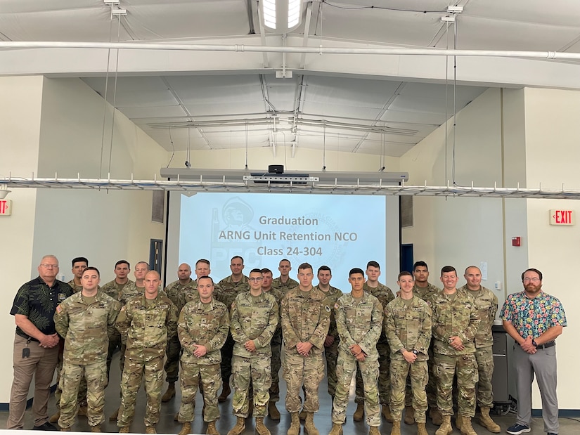 Twenty Soldiers graduated the Unit Retention Non-Commissioned Officer Course conducted by the Mobile Training Team from Professional Educational Center’s (PEC) Strength Maintenance Training Battalion at Wendell H. Ford Regional Training Center (WHFRTC), July 29-Aug. 9, 2024.