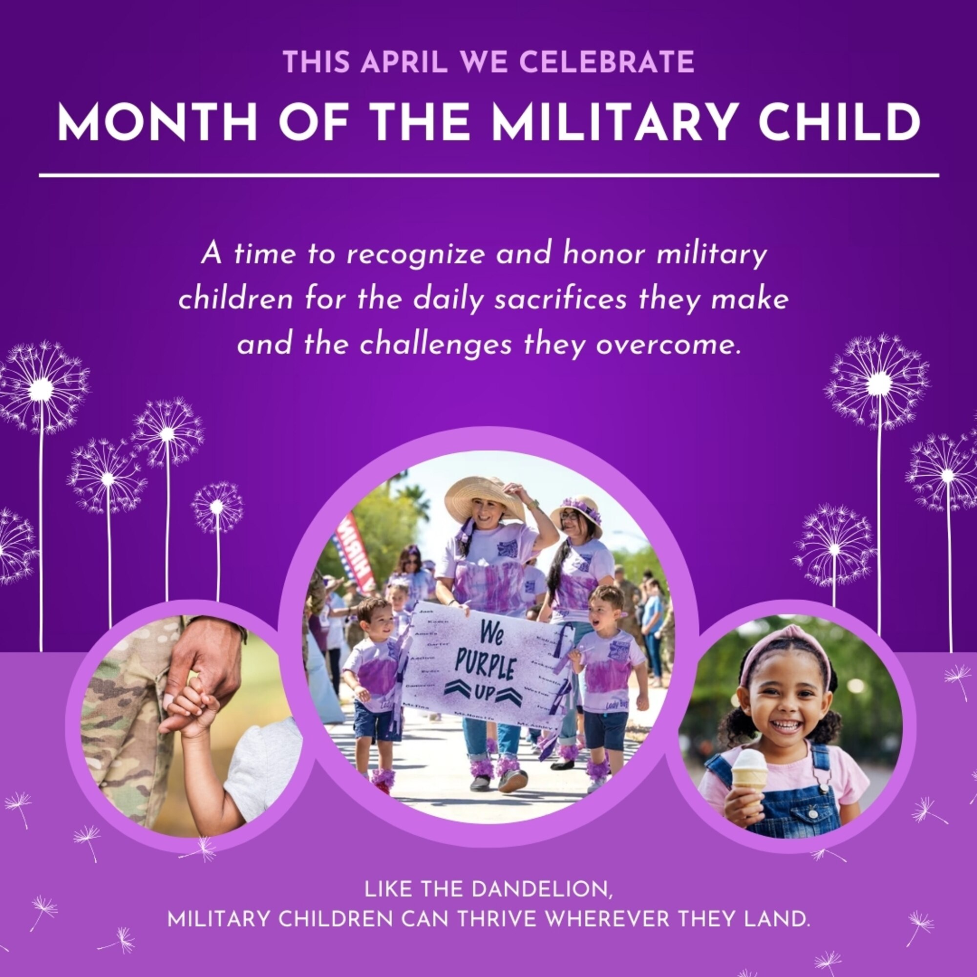 A graphic highlighting Month of the Military Child.