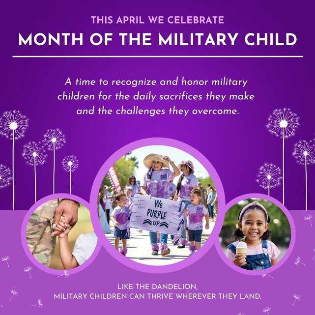 A graphic highlighting Month of the Military Child.