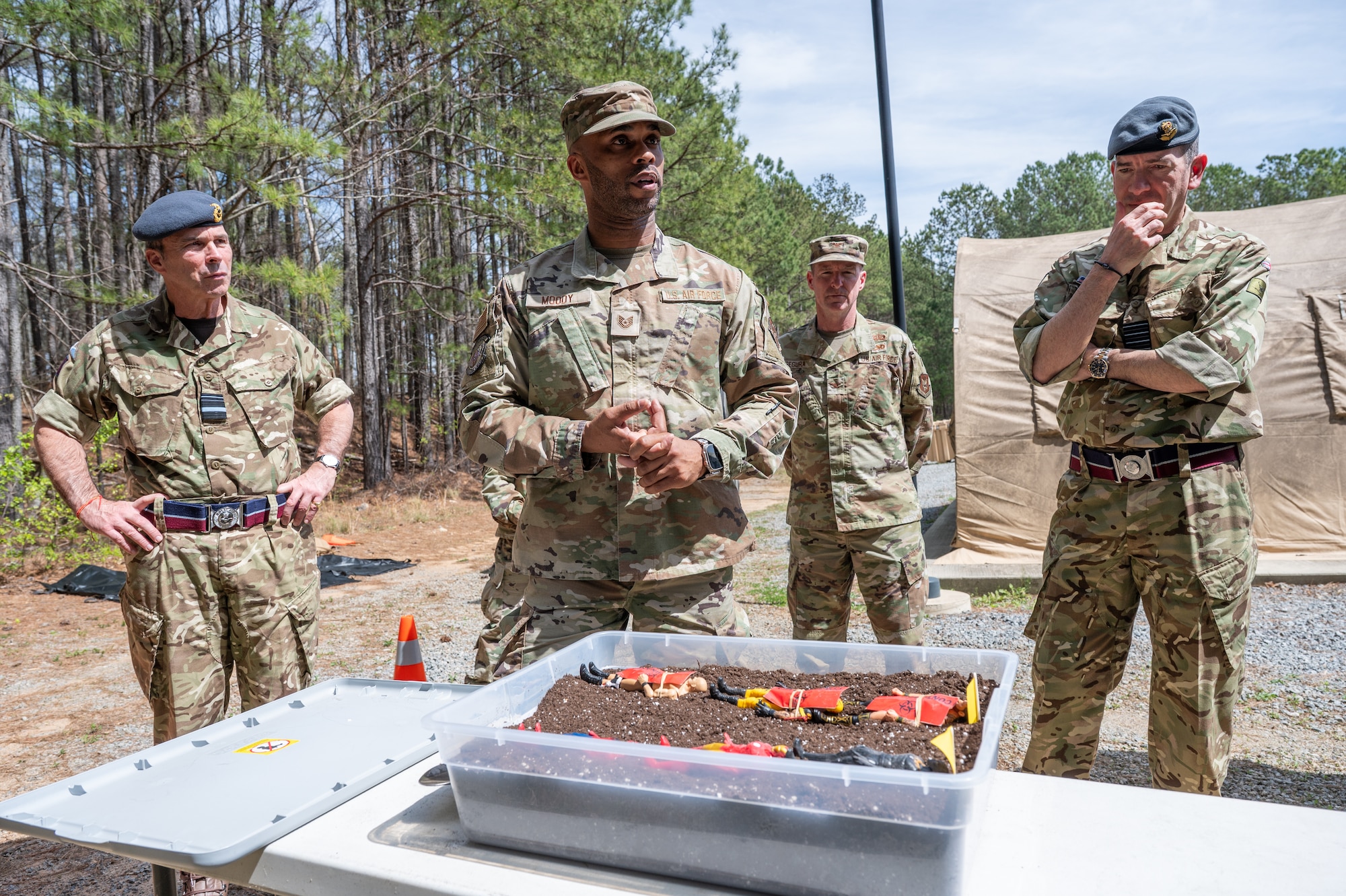 Air Force Reserve Airmen explains mortuary affairs process at Silver Flag