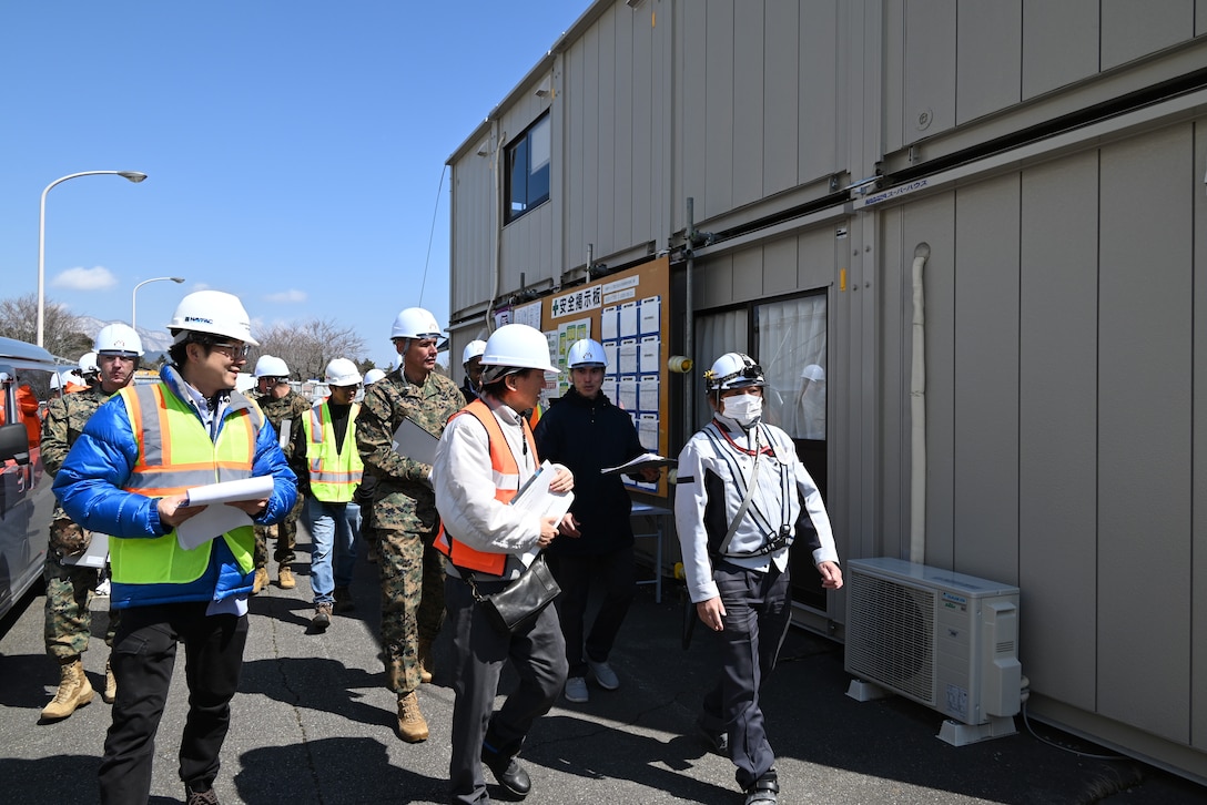 U.S. Marine Corps Sgt. Maj. Carlos A. Ruiz, the sergeant major of the Marine Corps, visited Marines, sailors, and staff at Combined Arms Training Center, Camp Fuji, Japan, March 21, 2025. It is his fourth visit to the INDOPACOM as the SMMC. During the visit, Marines and staff informed Ruiz about some of the improvements to quality of life that have occurred recently. They showed him an ongoing construction project for permanent party junior Marines’ barracks. (U.S. Marine Corps photo by Song Jordan)