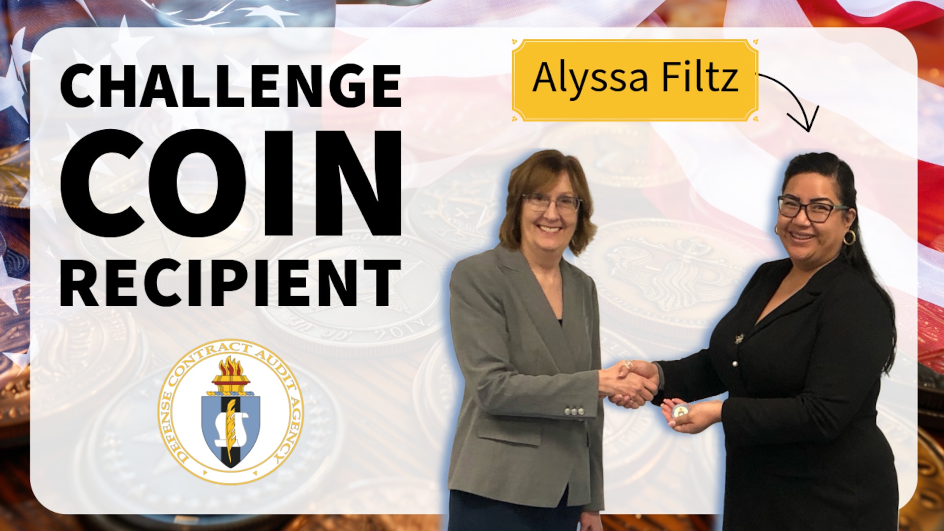 Text banner with images of two people shaking hands.