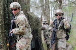 Military Police students attending the Tennessee Army National Guard’s Military Police Basic Course conduct tactical training at Smyrna’s Volunteer Training Site March 19, 2025. The students graduated from the four-week course March 21 and are now U.S. Army law enforcement officers and the newest members of the Military Police Corps.