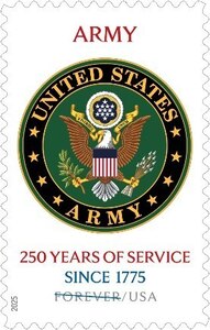 The U.S. Postal Service announces stamps celebrating the 250th anniversaries of the U.S. Army, U.S. Navy and U.S. Marine Corps on March 6, 2025.