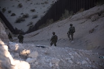 U.S Army Soldiers, assigned to 1st Battalion,  41st Infantry Regiment, 2nd Stryker Brigade Combat Team, 4th Infantry Division, detect, deter and patrol the Southern Border, at Fort Bliss, on March 23, 2025.