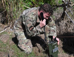 644th Combat Communications Squadron Airmen complete of an expeditionary communication course at Northwest Field, Andersen Air Force Base, March 18, 2025. CBCS is a rapid-deployment unit designed to deploy, establish and provide NIPR/SIPR services and Secure/Non-secure voice capabilities.