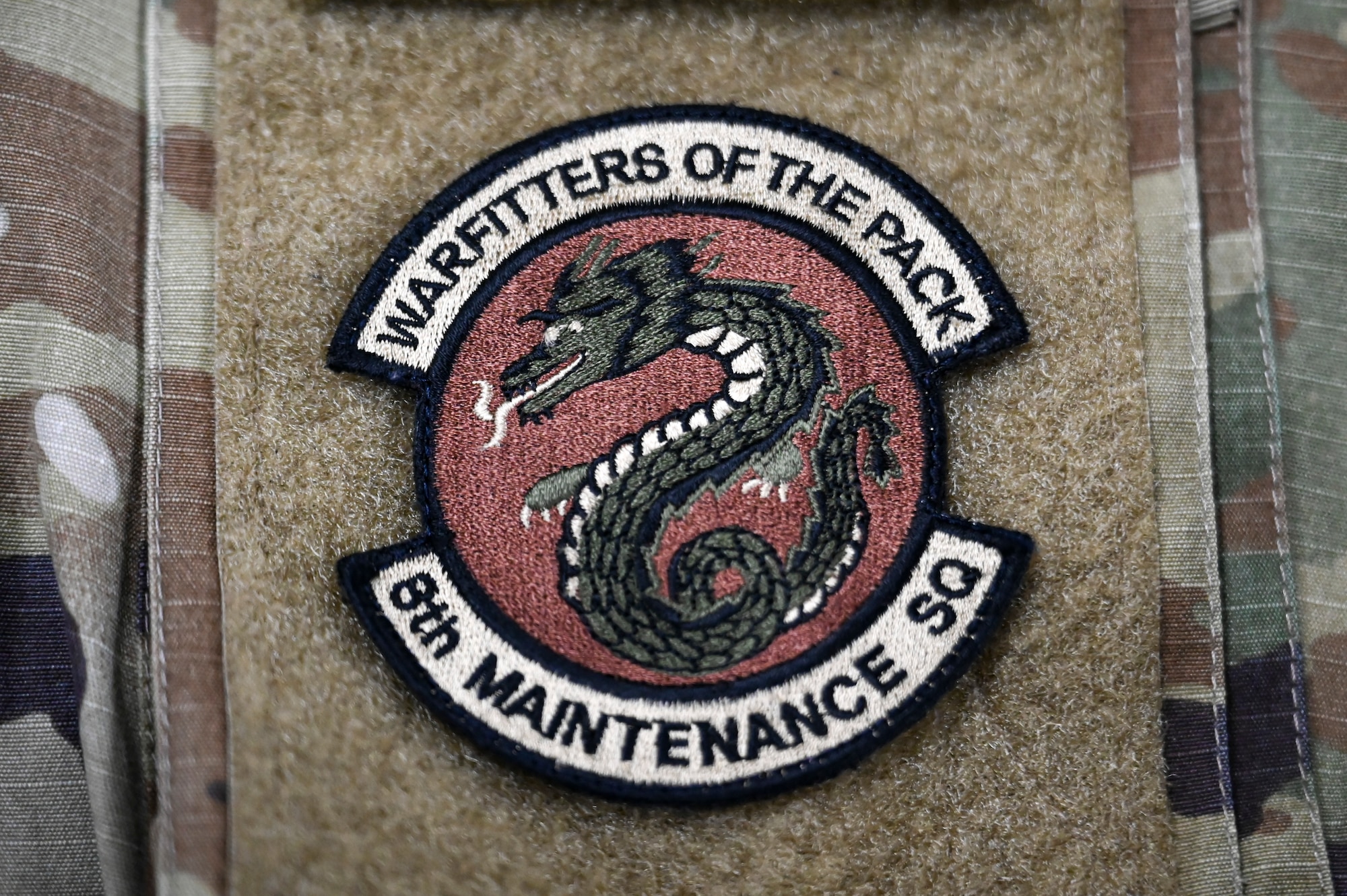 An 8th Maintenance Squadron patch is displayed on U.S. Air Force Staff Sgt. Alec Linn’s, 8th MXS conventional maintenance crew chief, uniform during Freedom Shield 25 at Kunsan Air Base, Republic of Korea