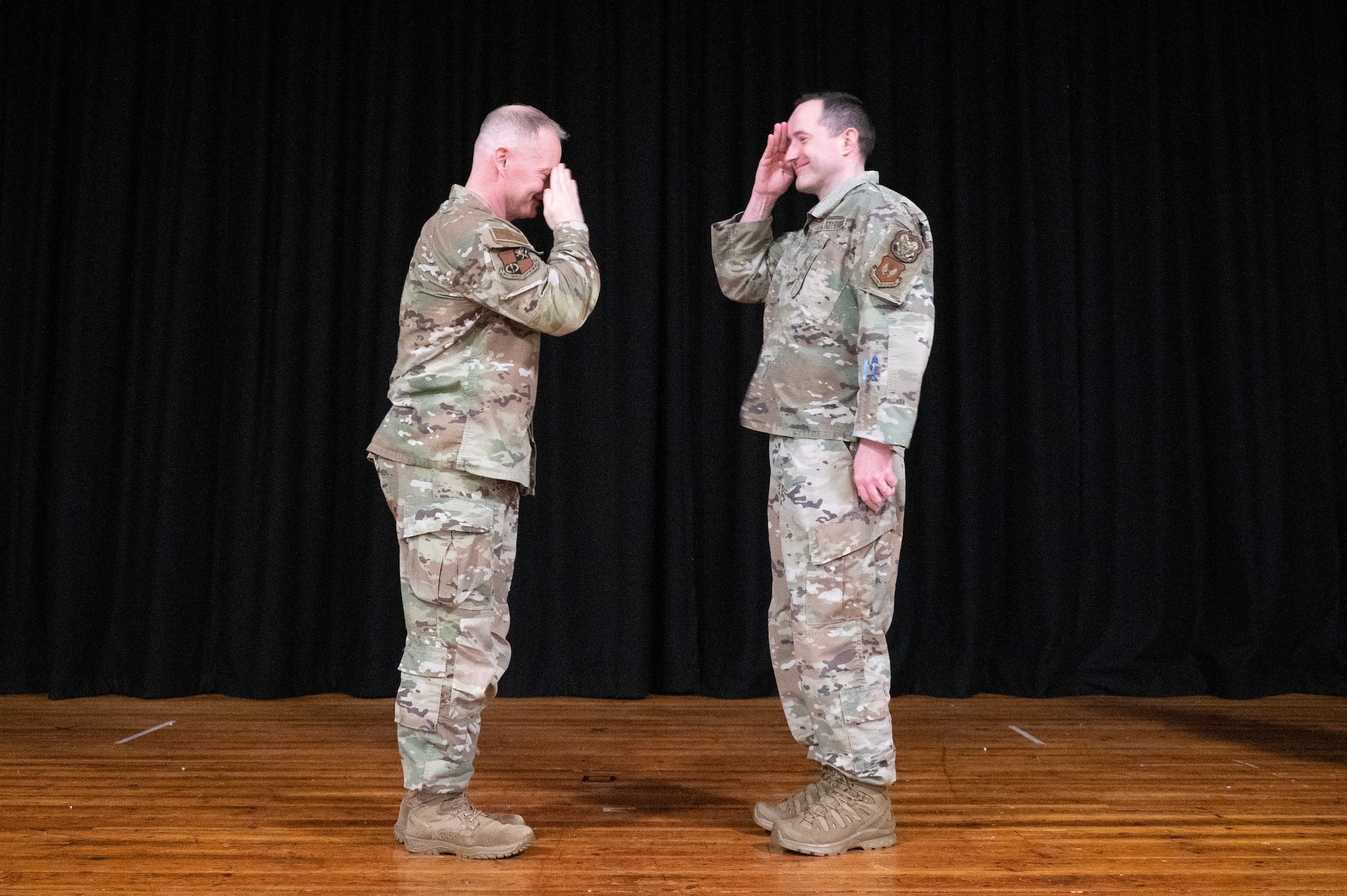 U.S. Air Force Col. D. Landon Phillips, 501st Combat Support Wing commander, recognizes a Pathfinder
