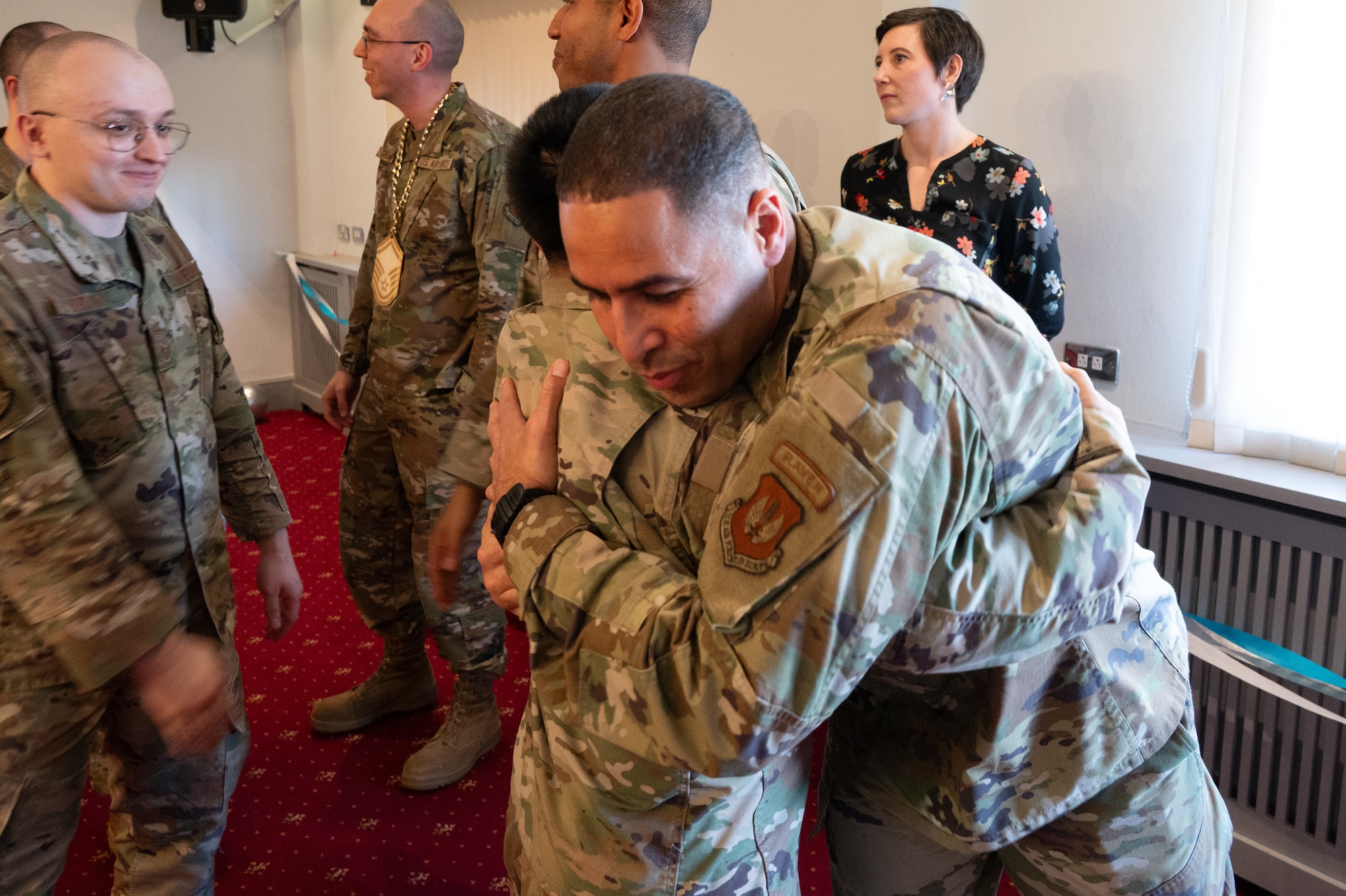 Pathfinders celebrate the selection of newly promoted Senior Master Sergeants during a release party at RAF Croughton