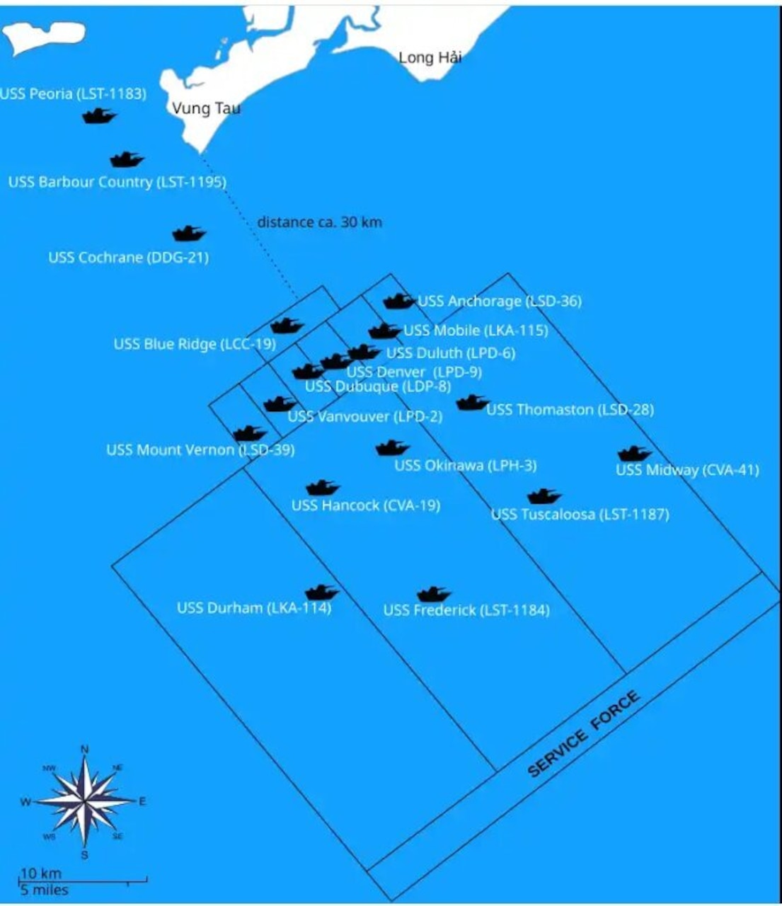A map with ship figures is shown.