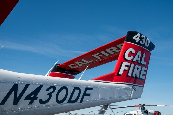 A California Department of Forestry and Fire Protection (CAL FIRE) OV-10 Bronco performs at the California Capital Airshow, Mather, California, March 23, 2025.