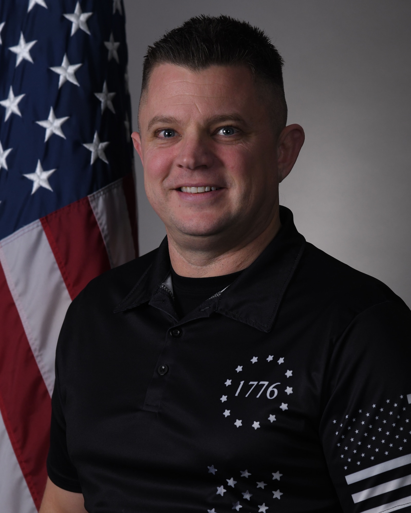 Jonathan Murphy, 22nd Air Refueling Wing occupational safety manager, stands for a studio photo at McConnell Air Force Base, Kansas, Dec. 18, 2024. Murphy won 2024 Air Force Occupational Safety Civilian of the Year for his efforts.