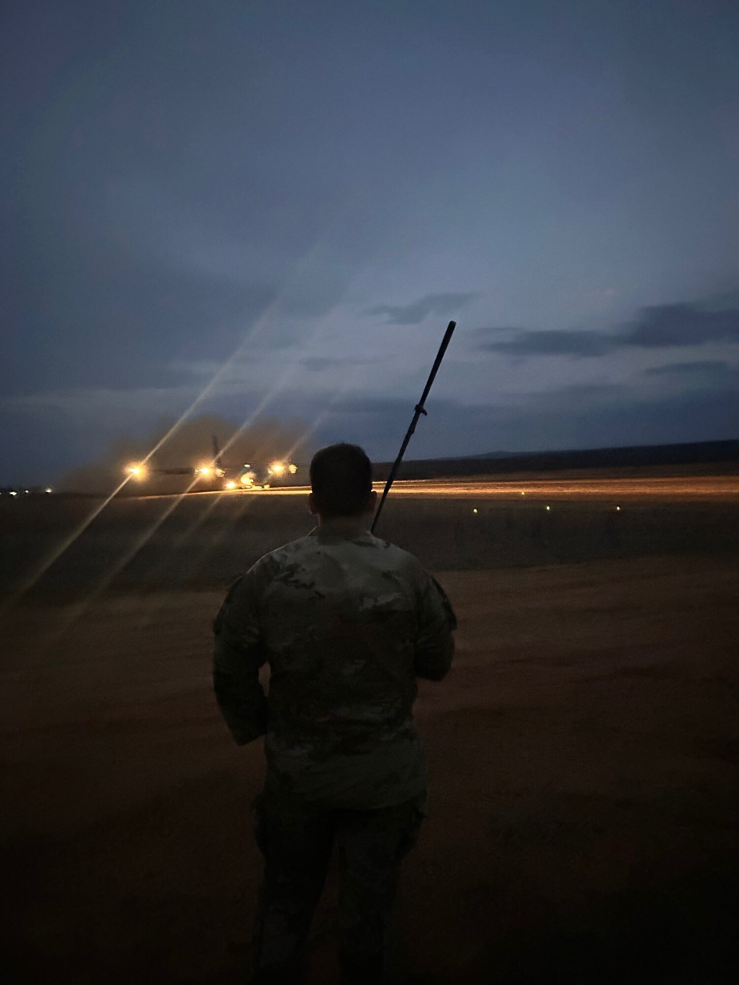 A 22nd Operations Support Squadron air traffic controller takes part in the Landing Zone Qualification Course Feb. 26, 2025, at Little Rock Air Force Base, Arkansas. During the four-day course, the Airmen identified suitable locations critical to ensuring aircraft can land and take off safely, especially in environments where traditional airfields are unavailable. They also learned how to assess potential landing zones by evaluating terrain, size, and safety considerations. (U.S. Air Force photo by Staff Sgt. Enrique Guzman)