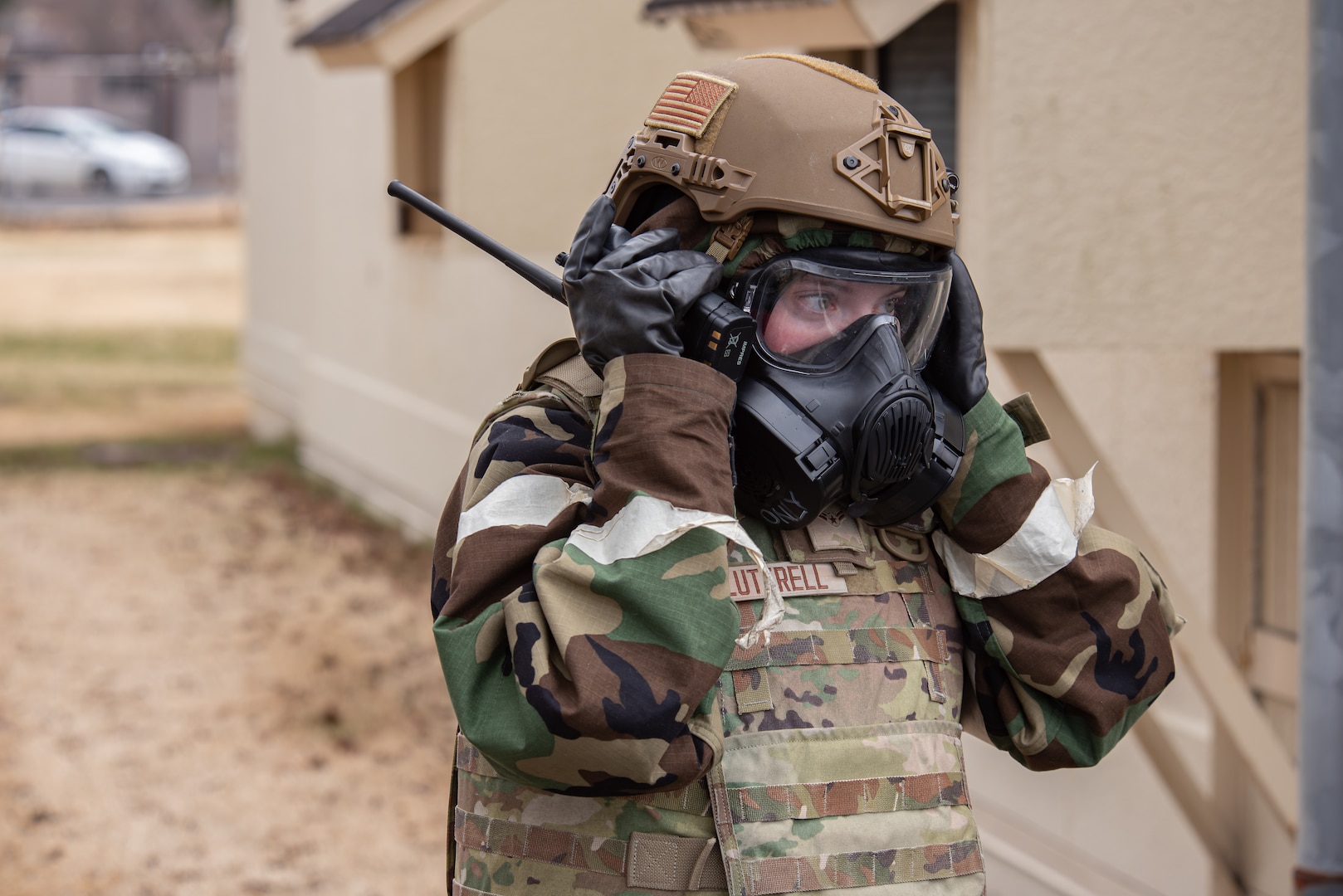 Members of the Air National Guard 151st Wing, 144th Fighter Wing and 113th Wing; the Air Force Reserve 301st Fighter Wing, 910th Airlift Wing and 433rd Airlift Wing; and Active-Duty 35th Fighter Wing and 35th Civil Engineering Squadron prepare equipment for a Total Force Exercise March 14, 2025, at Misawa Air Base, Japan. Exercise Beverly Sunrise enhances Total Force integration by strengthening CBRN defense capabilities.