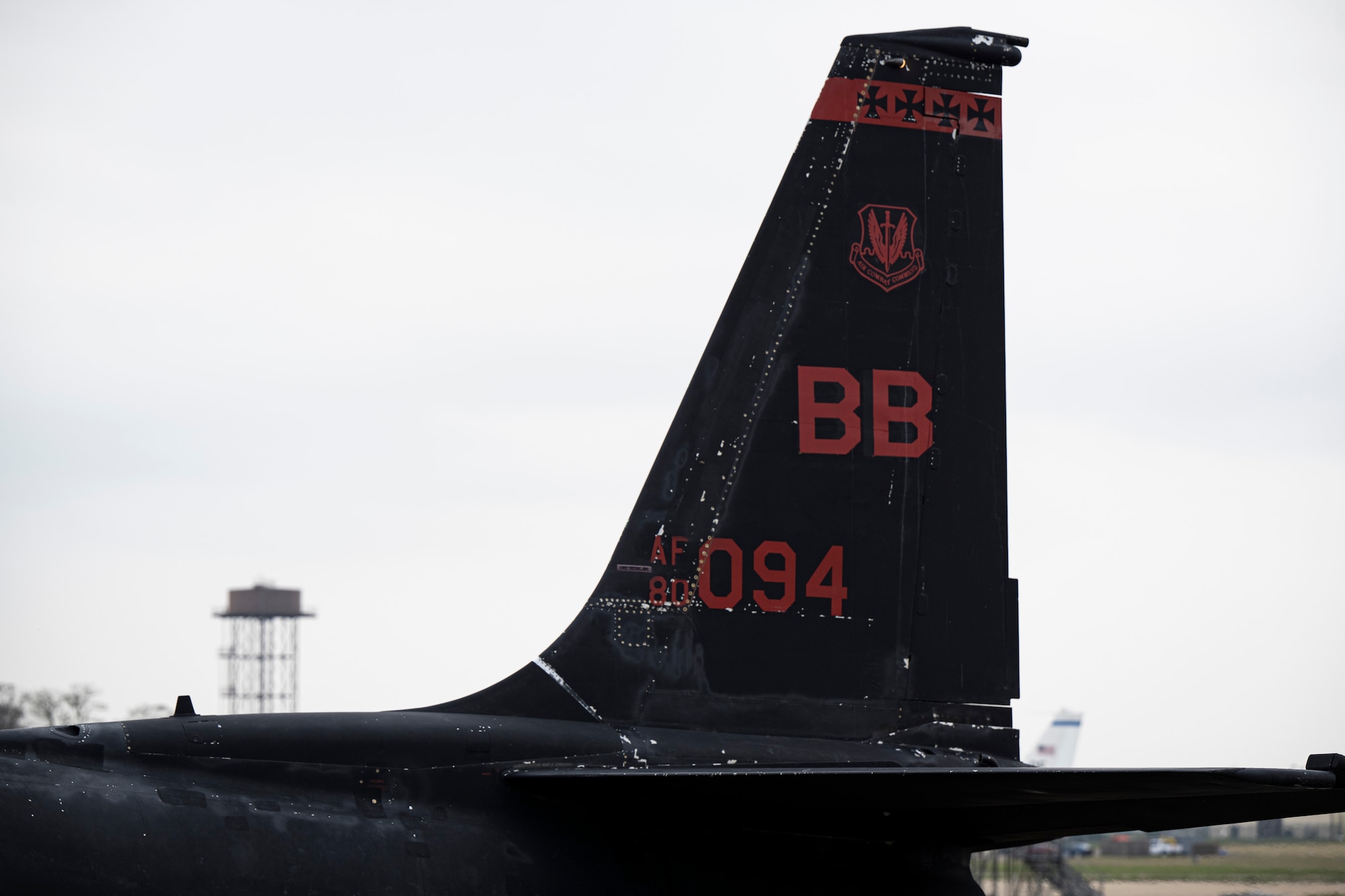 A U.S. Air Force U-2 Dragon Lady from the 99th Expeditionary Reconnaissance Squadron, RAF Fairford, England, rests after arriving for divert training at RAF Mildenhall, England, March 25, 2025.